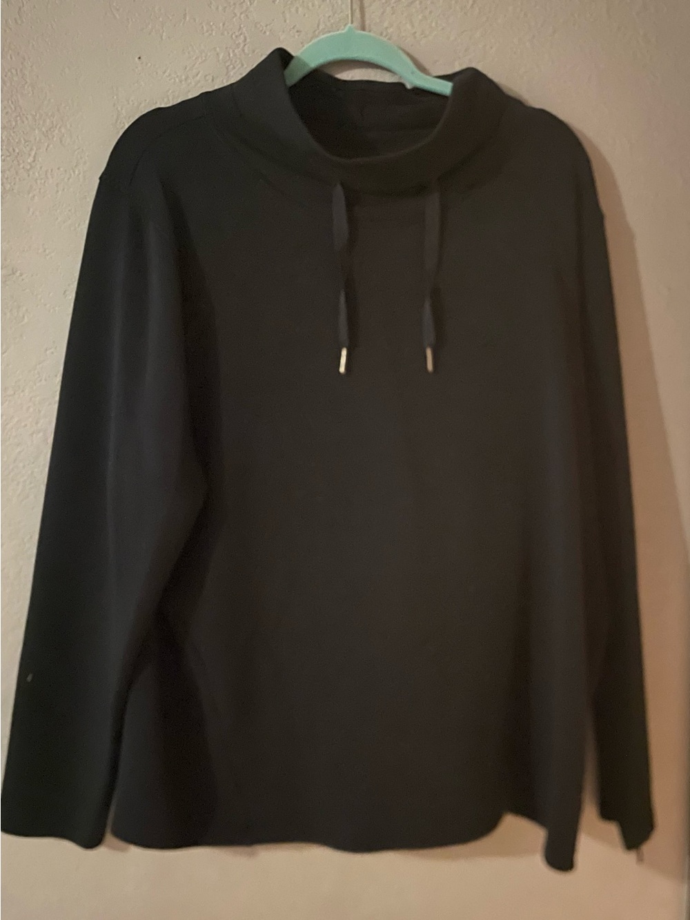 Spanx AirEssentials Black Funnel Neck Sweater and wide leg pants